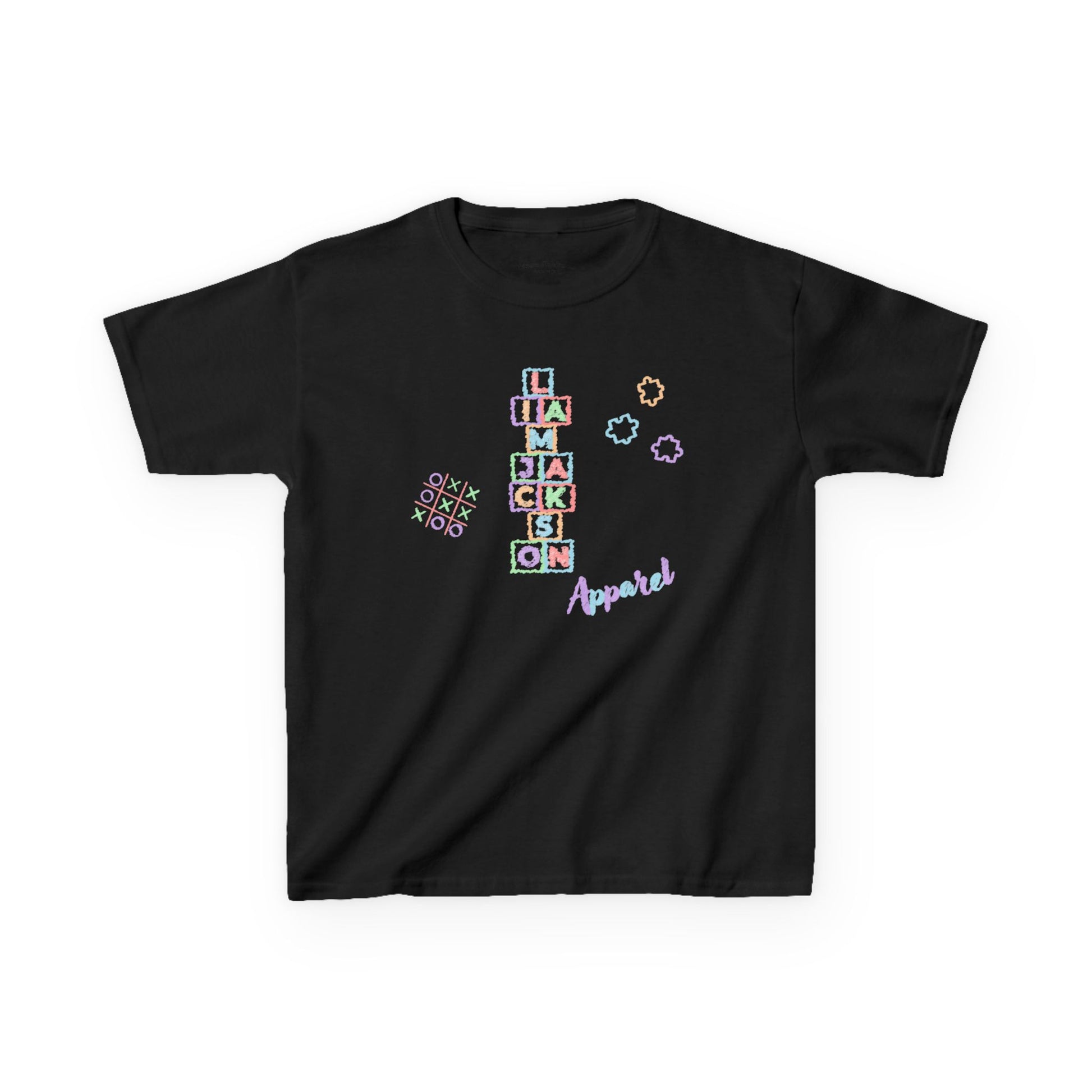 Kids Tee Autism Awareness Puzzle Pieces Chalk Design - Liam Jackson Brand