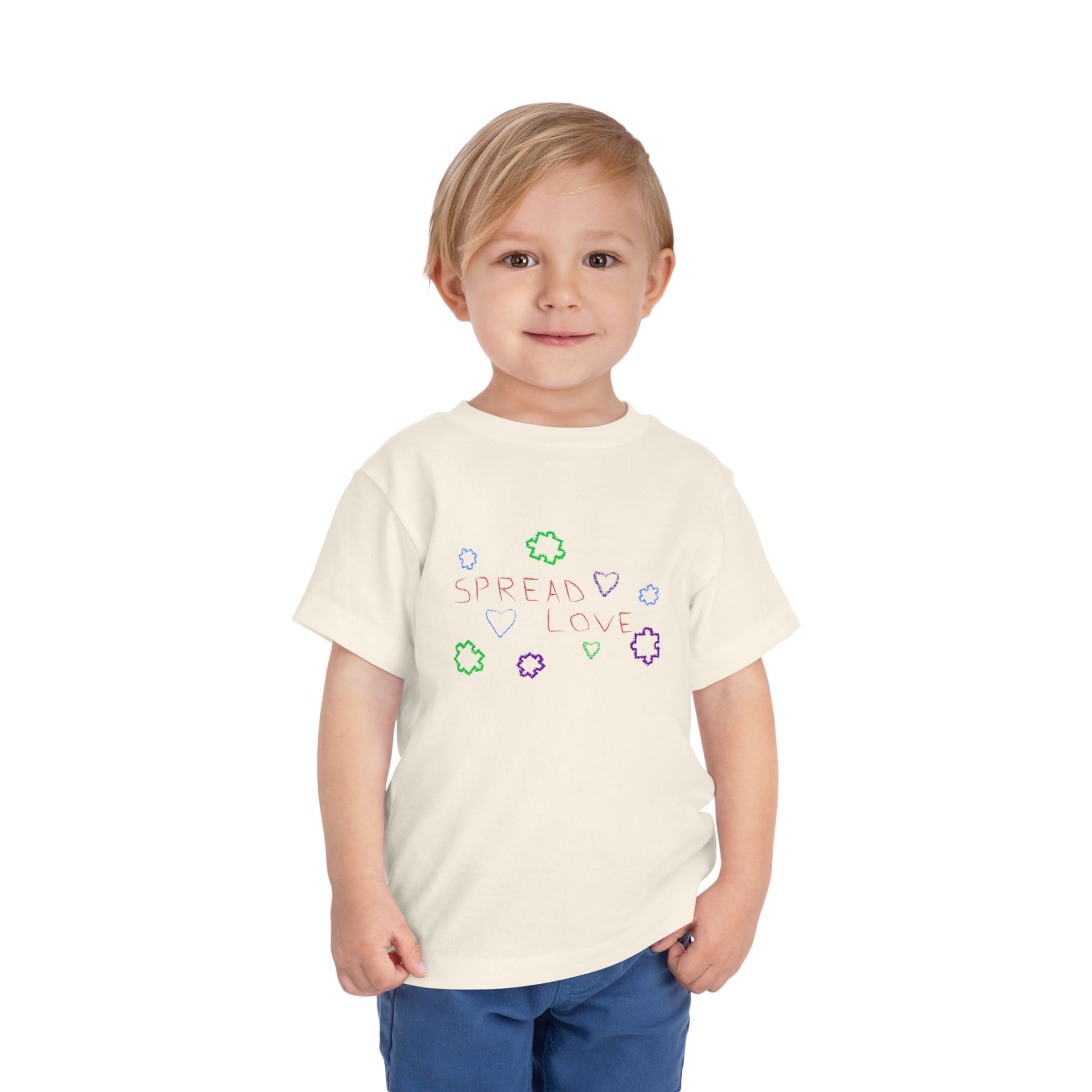 Toddler Tee Spread Love Hearts Crayon Writing