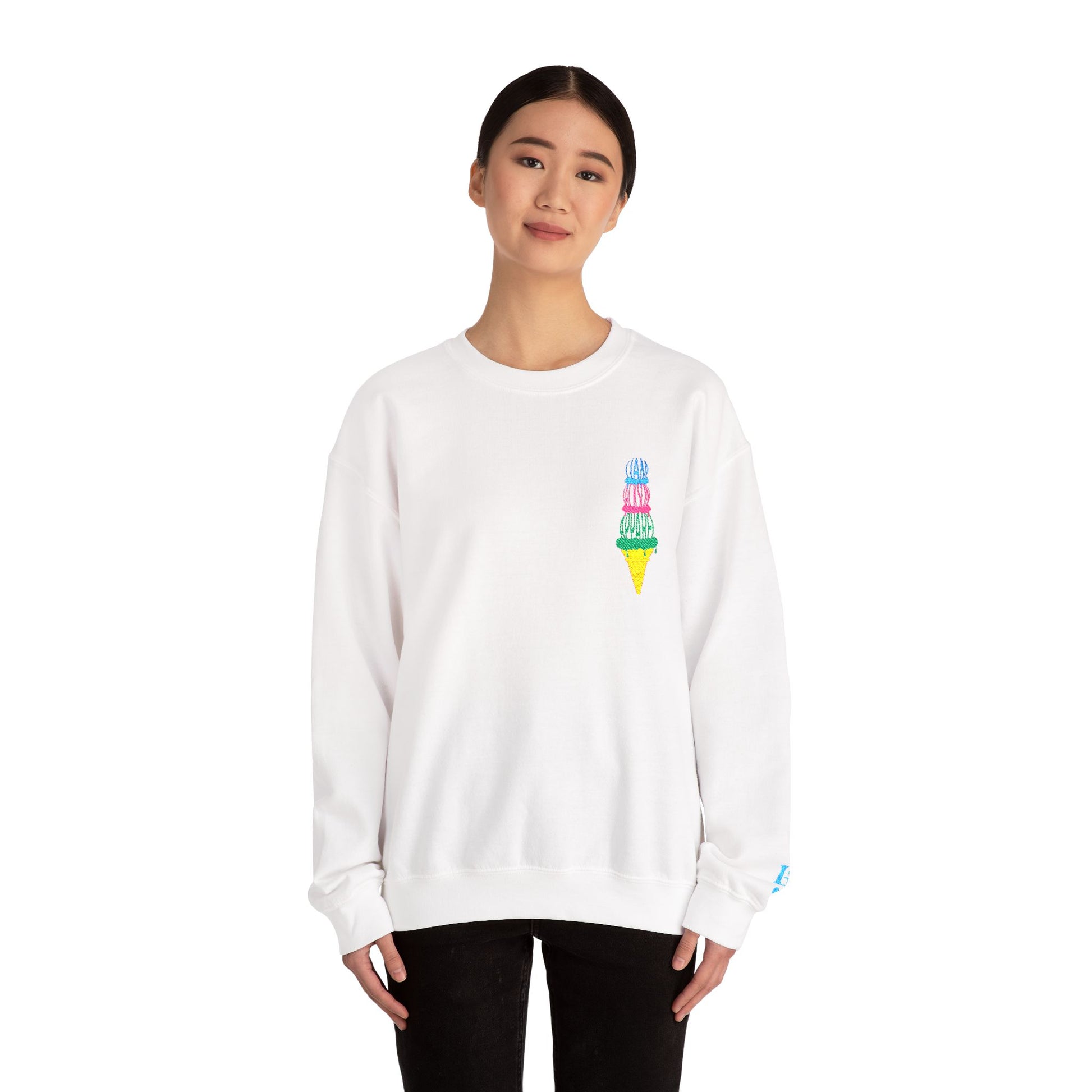 Embroidered Ice Cream Cone Sweatshirt