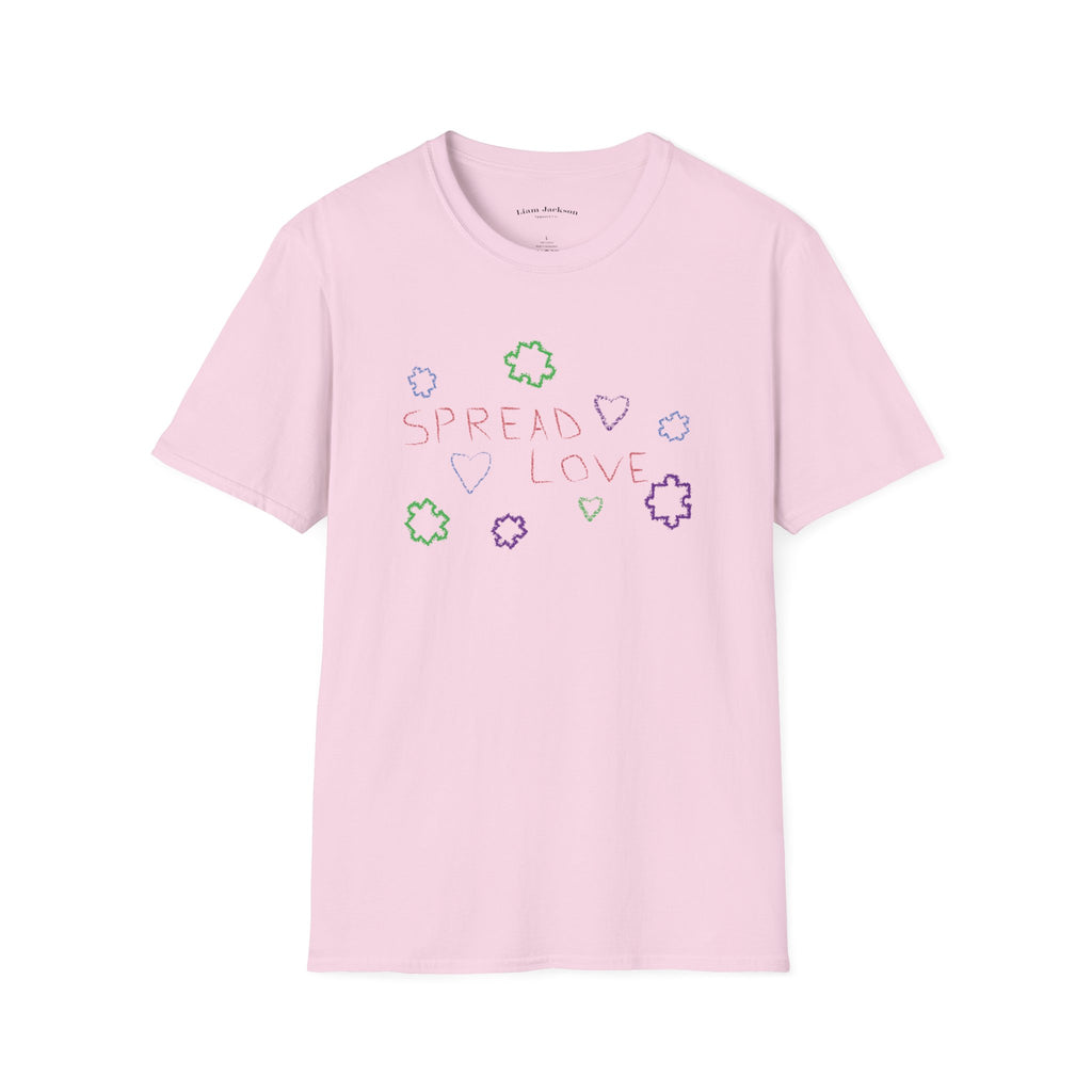 Unisex T-Shirt Spread Love Autism Support Hearts Puzzle Pieces