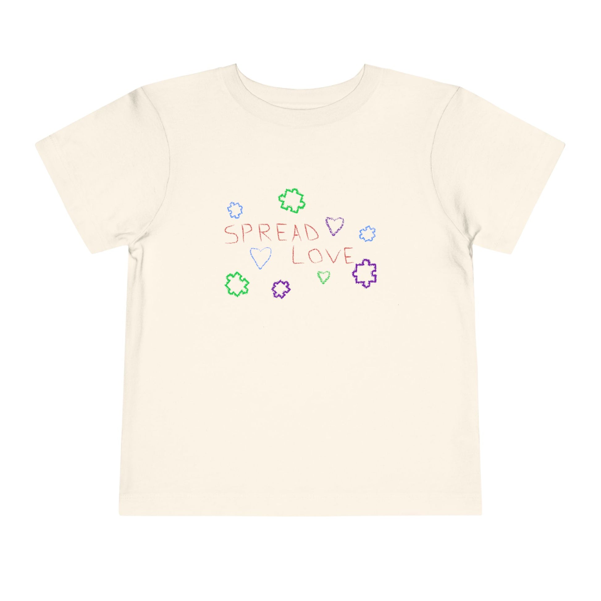 Toddler Tee Spread Love Hearts Crayon Writing