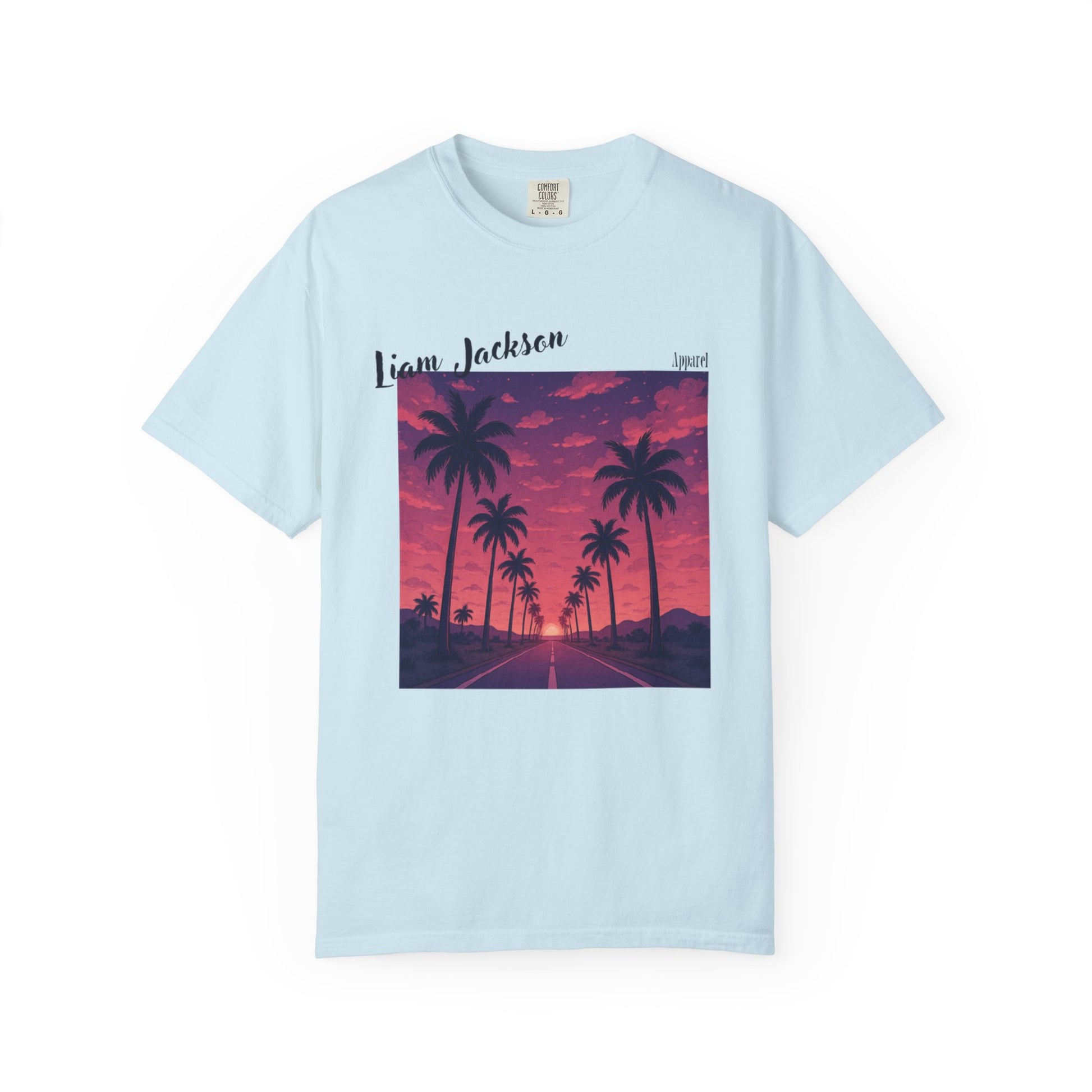 Palm Tree Sunset T-shirt (blue)