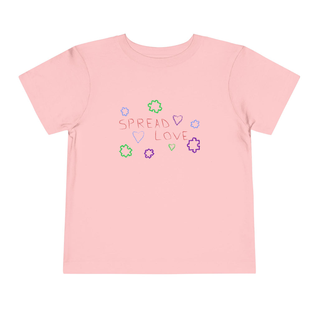 Toddler Tee Spread Love Hearts Crayon Writing