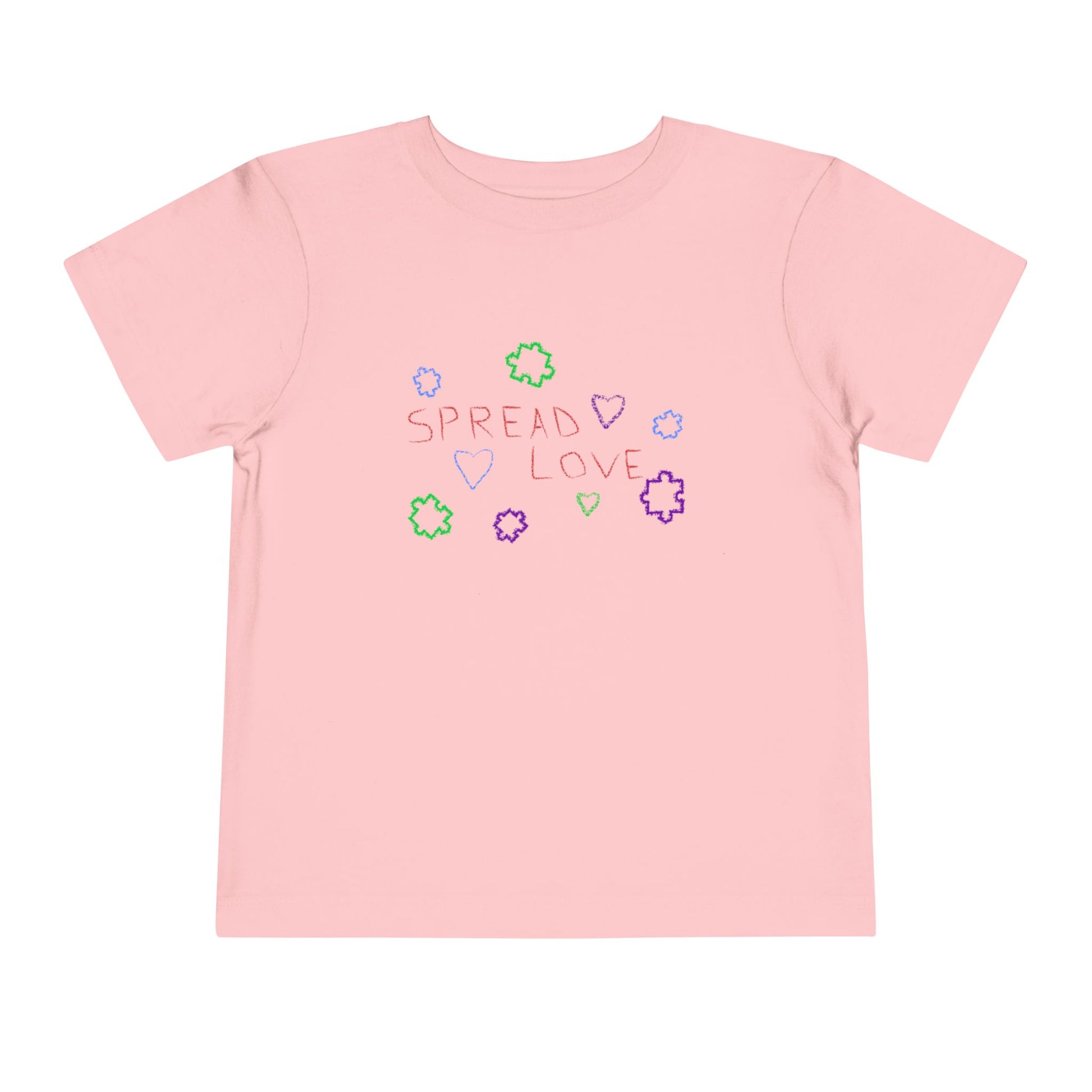 Toddler Tee Spread Love Hearts Crayon Writing