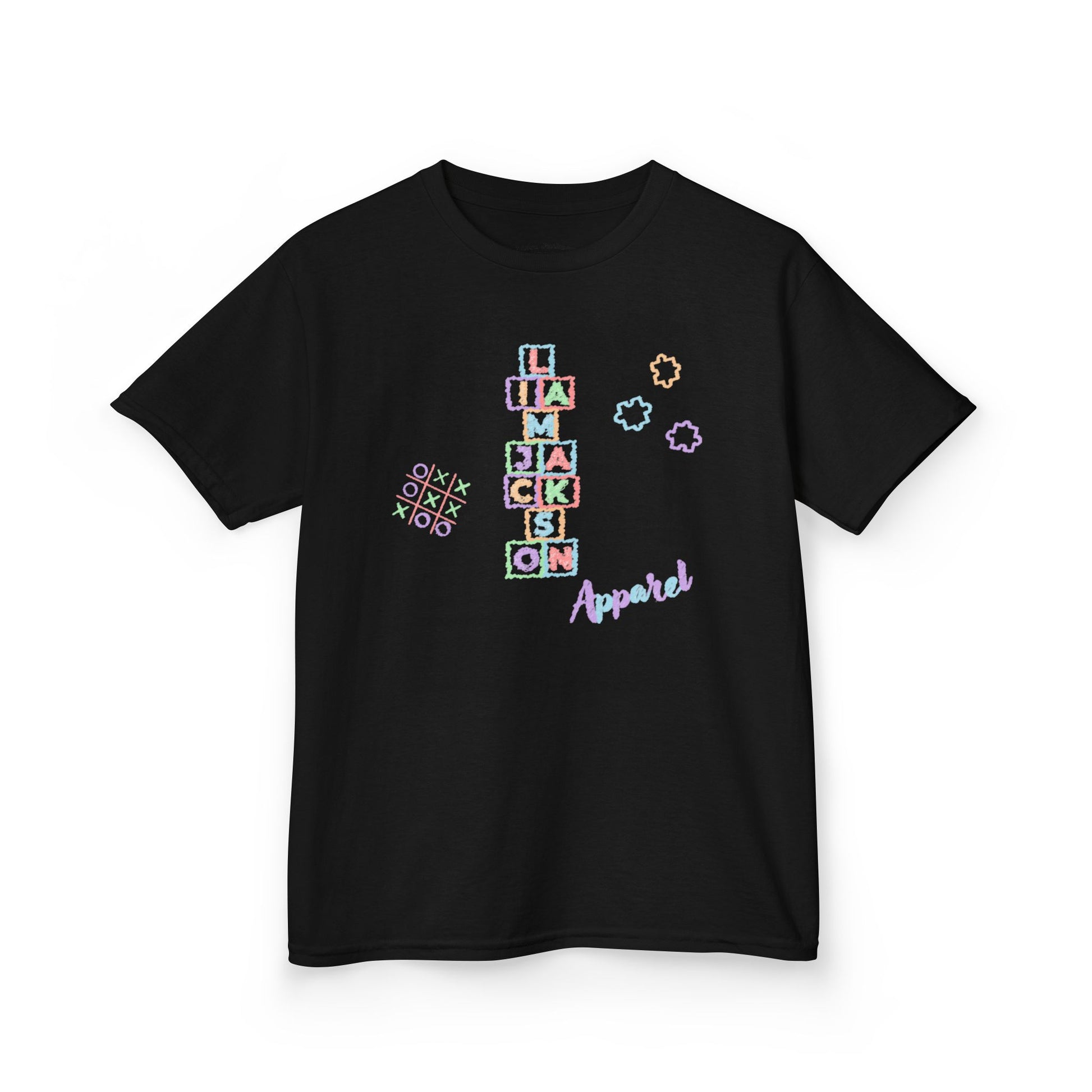 Kids Tee Autism Awareness Puzzle Pieces Chalk Design - Liam Jackson Brand