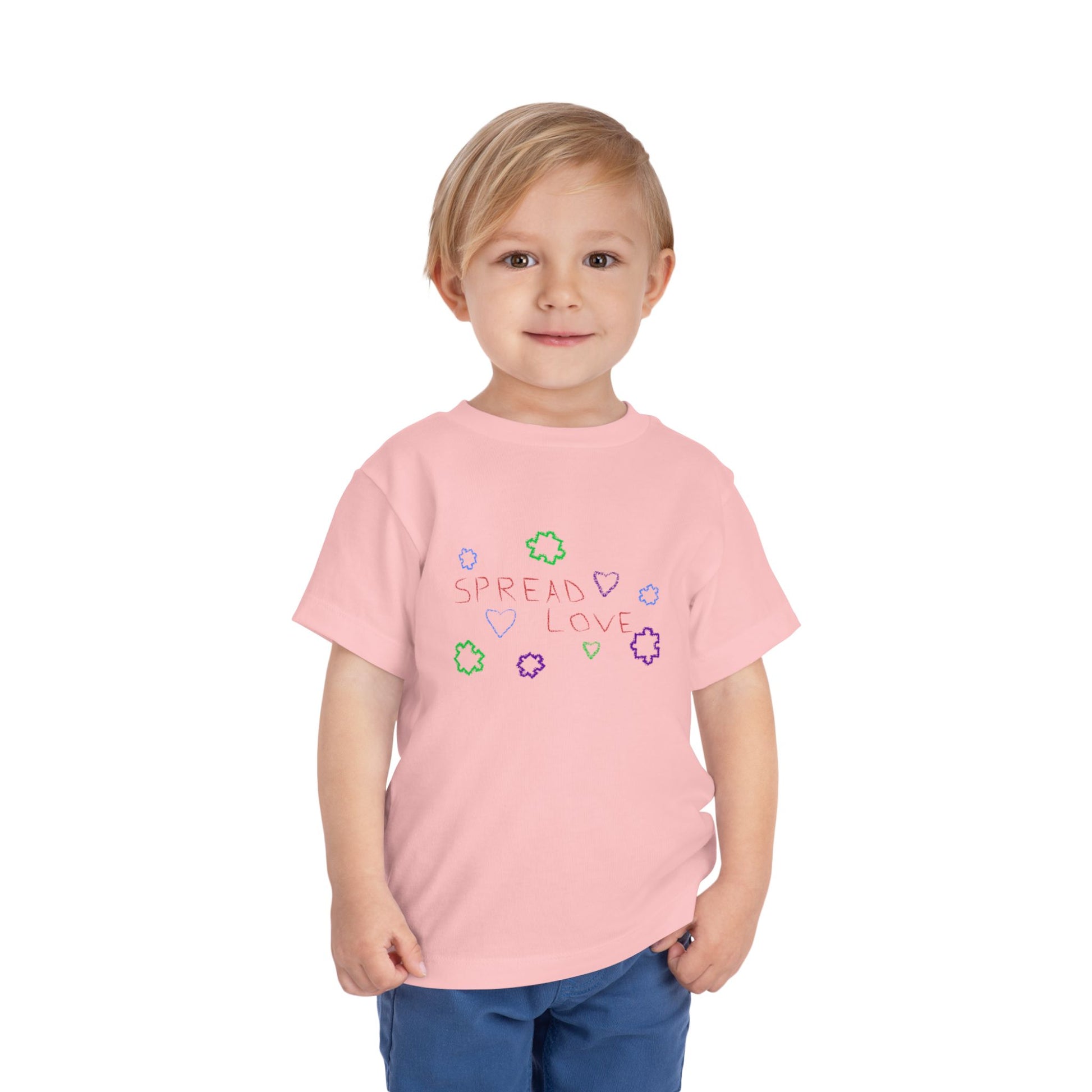 Toddler Tee Spread Love Hearts Crayon Writing