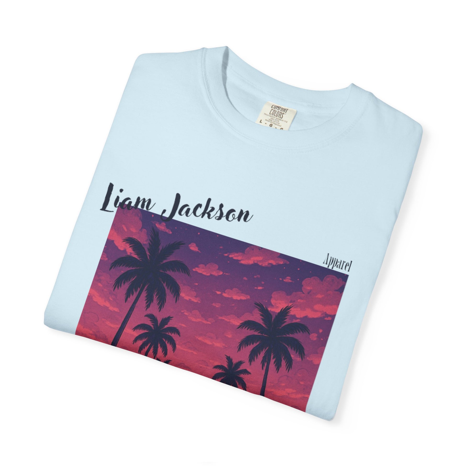 Palm Tree Sunset T-shirt (blue)